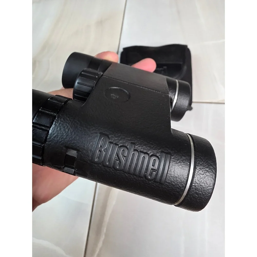 Bushnell 10x25 Compact Binoculars Black Folding Roof Prism 330FT FOV Case S4